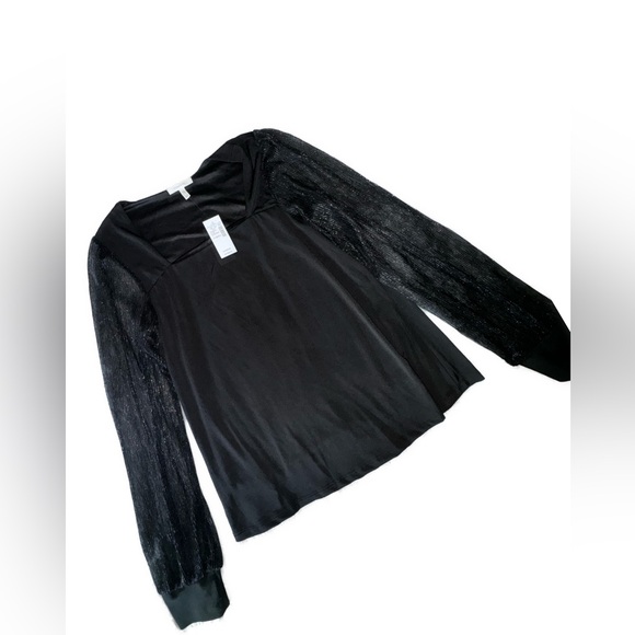 NWT Women’s Maurice’s black Plisse Sleeve Blouse size XS puffy sleeve - Picture 6 of 11